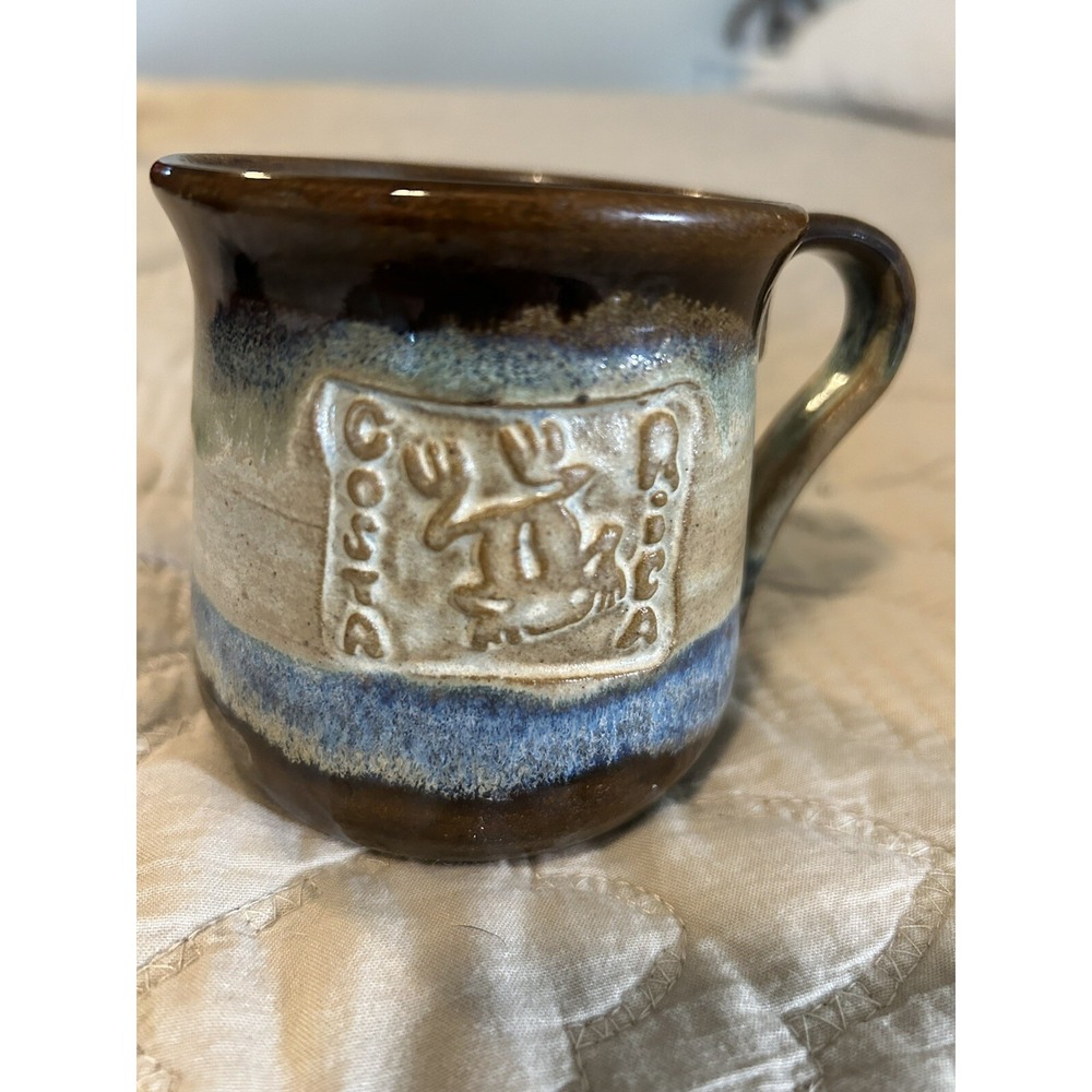 Vintage Signed Ross Art Pottery Costa Rica 8 Oz  Coffee Mug